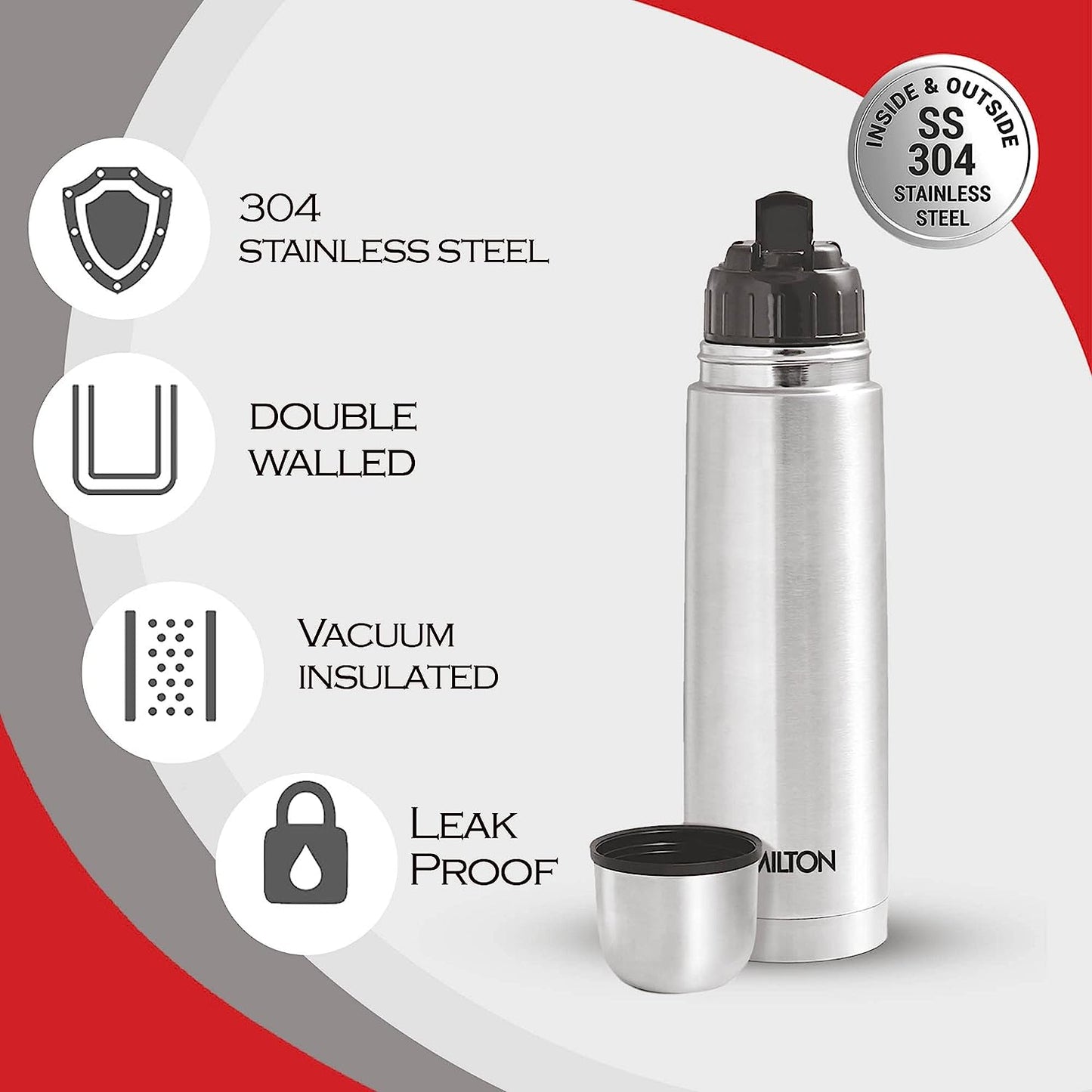 Milton Thermosteel Flip Lid 1000ml