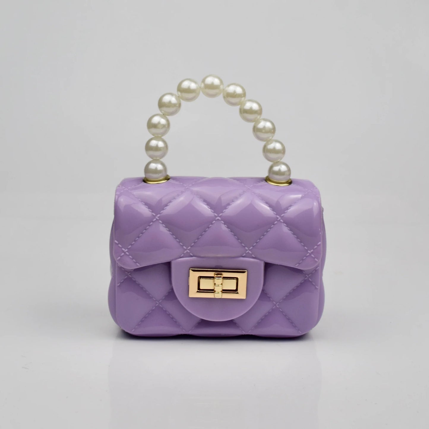 Mini Jelly Purse Flap with Pearls Top Handle Handbag