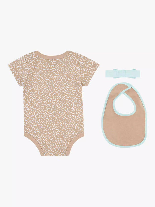 Nike 3-Piece Box Set- Bodysuit, Bib & Hairband (0-6 months)