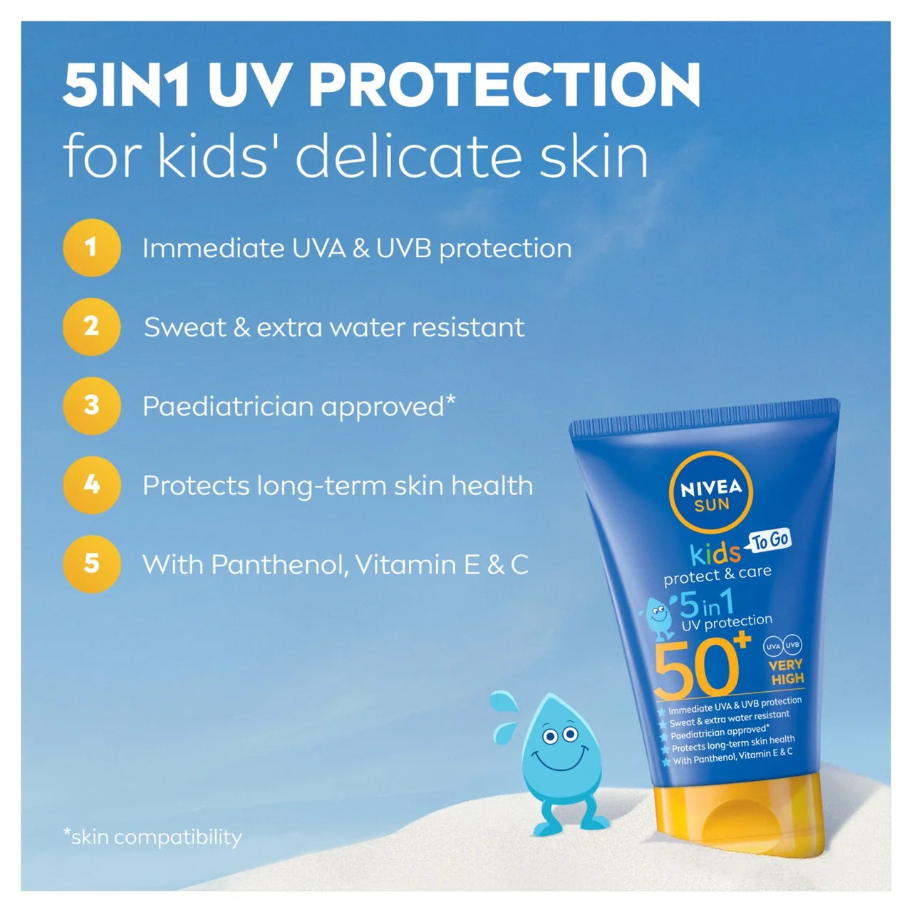 Nivea Sun Kids To Go Protect & Care 5-in-1 Skin Protection SPF50+ (50ml)