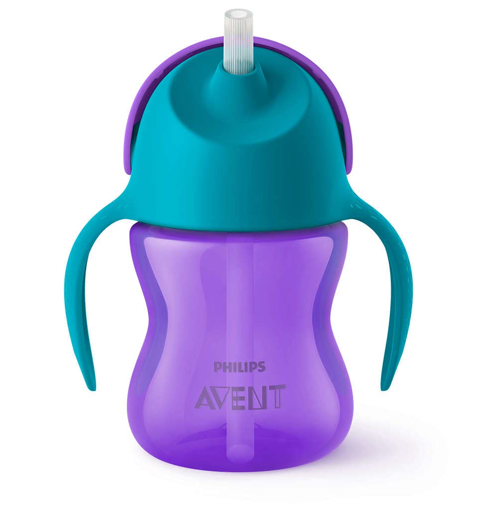 Philip Avent Straw Cup 200ml (9m+)- Purple