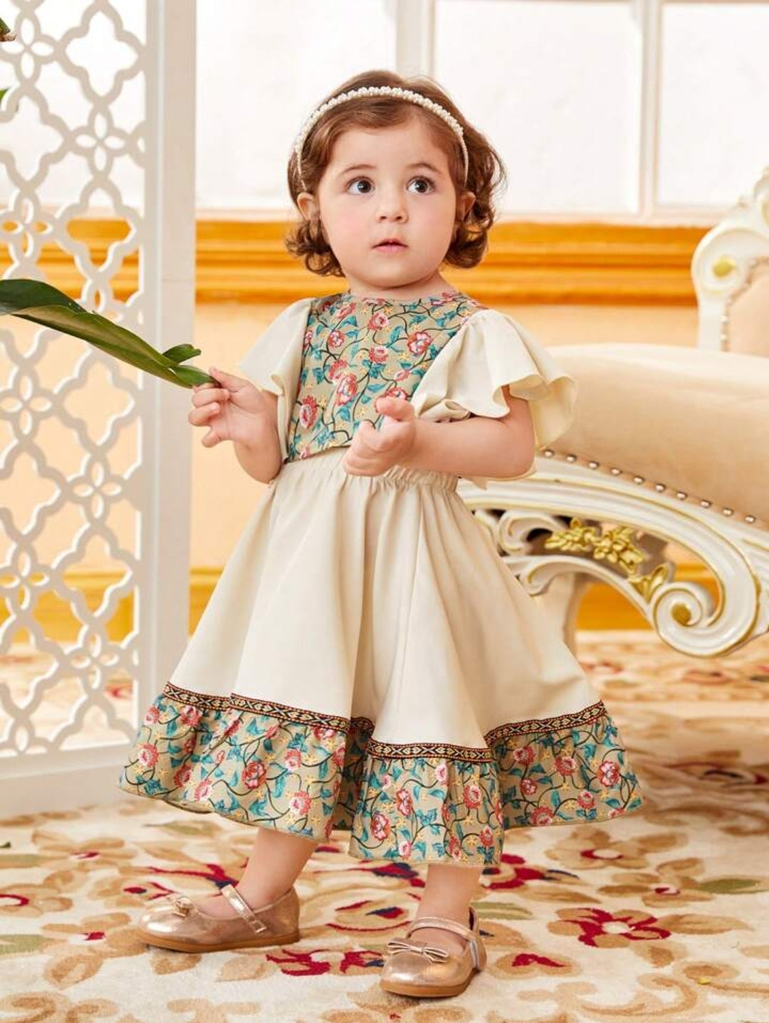Baby Girl Floral Print Top & Skirt Set- Multicolor SHBRM04
