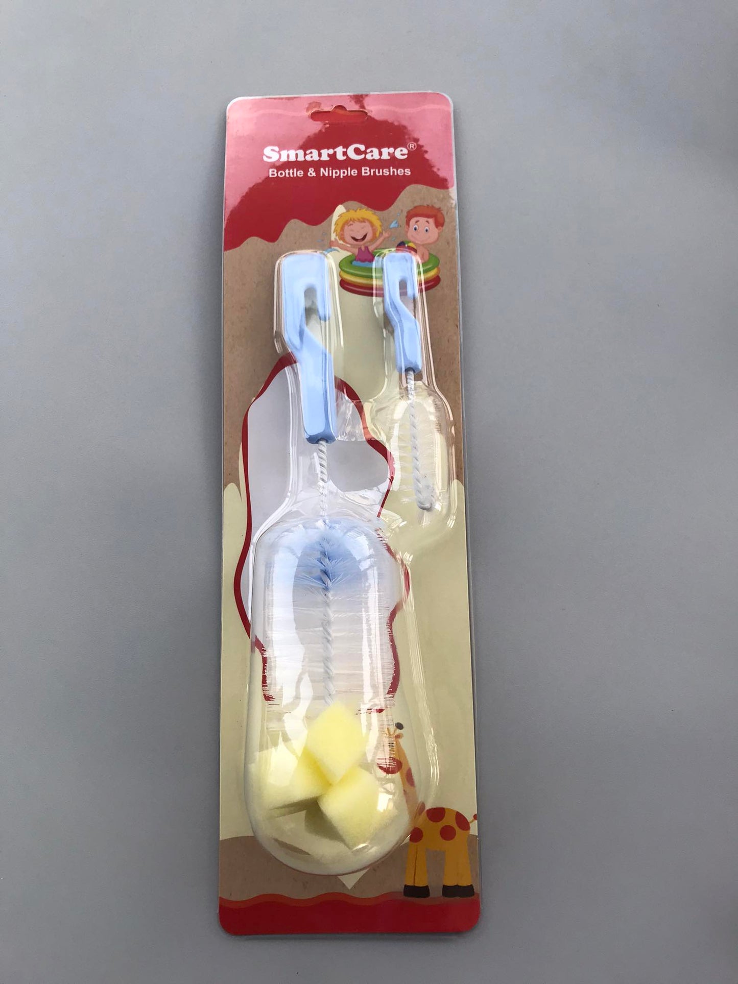 Smartcare Bottle & Nipple Brush Set 2 Pcs (Straight)- Blue