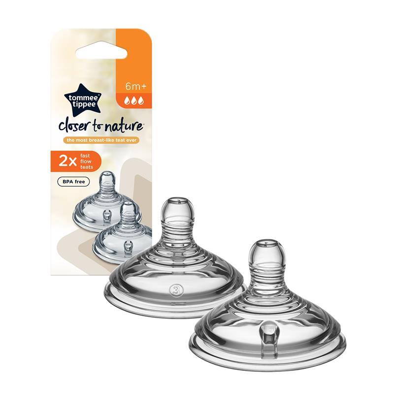 Tommee Tippee Closer To Nature Fast Flow Teats (6m+) 2pcs