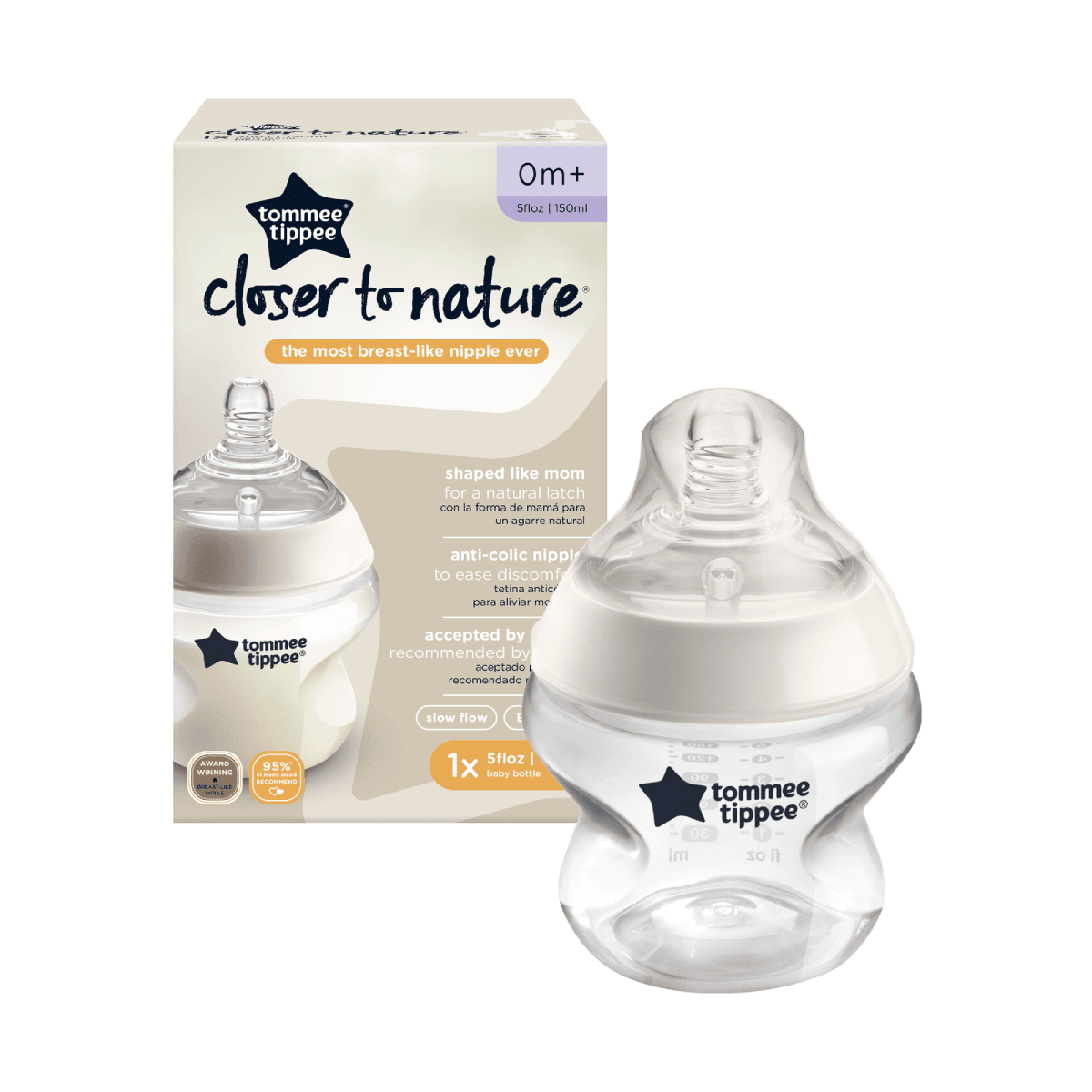 Tommee Tippee Closer To Nature Baby Bottle (0m+) 150ml