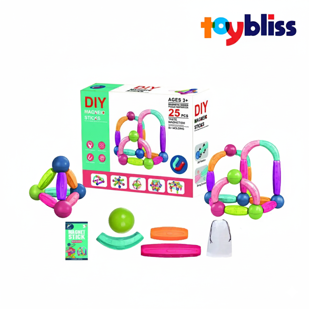 Toybliss DIY Magneic Sticks 25pcs (N+ MOLDING) 3Y+