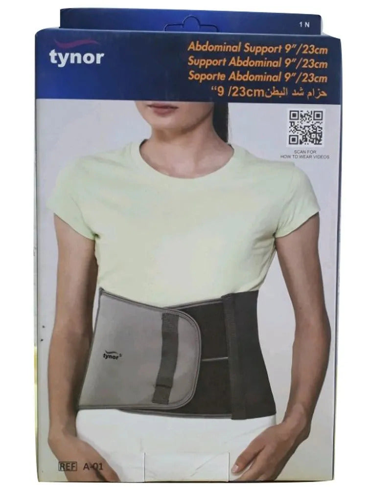 Tynor Abdominal Support 9″/23cm, Grey