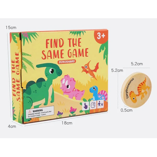 Wooden Memory 'Find The Same Game Dinosaur' Matching Game 3Y+
