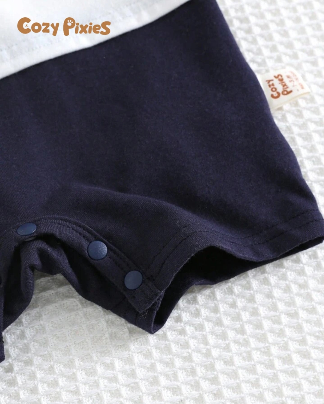 Newborn Baby Unisex Soft Knitted Colorblock Round Neck Short Sleeve Romper With Shorts