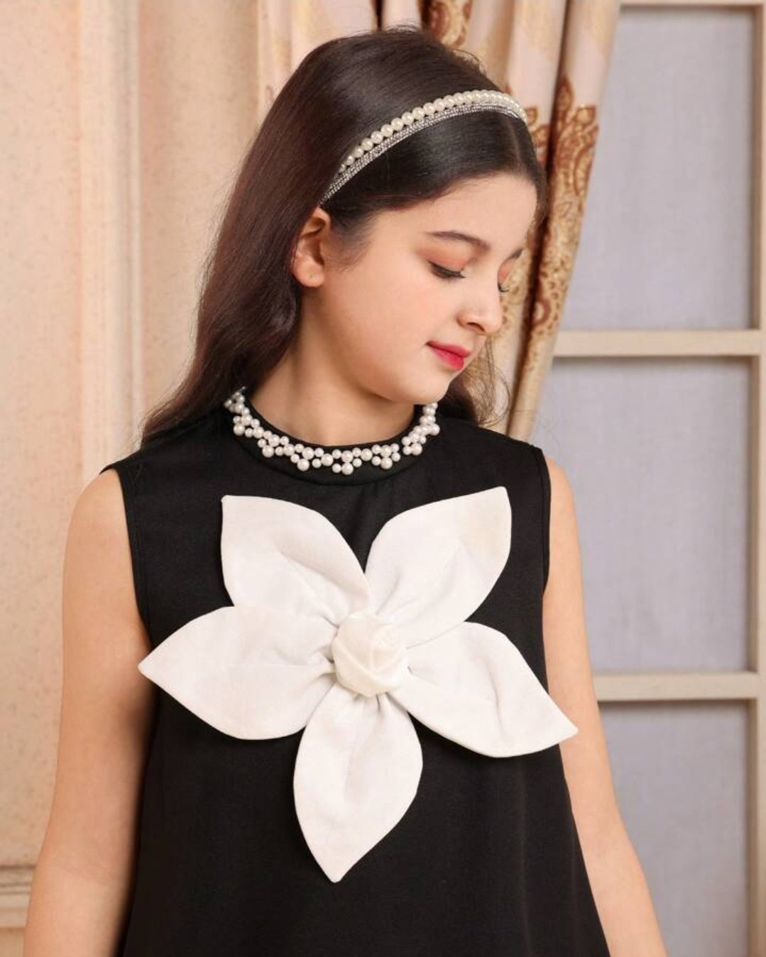 Elegant Party 3D Floral Beaded Decorated Dress