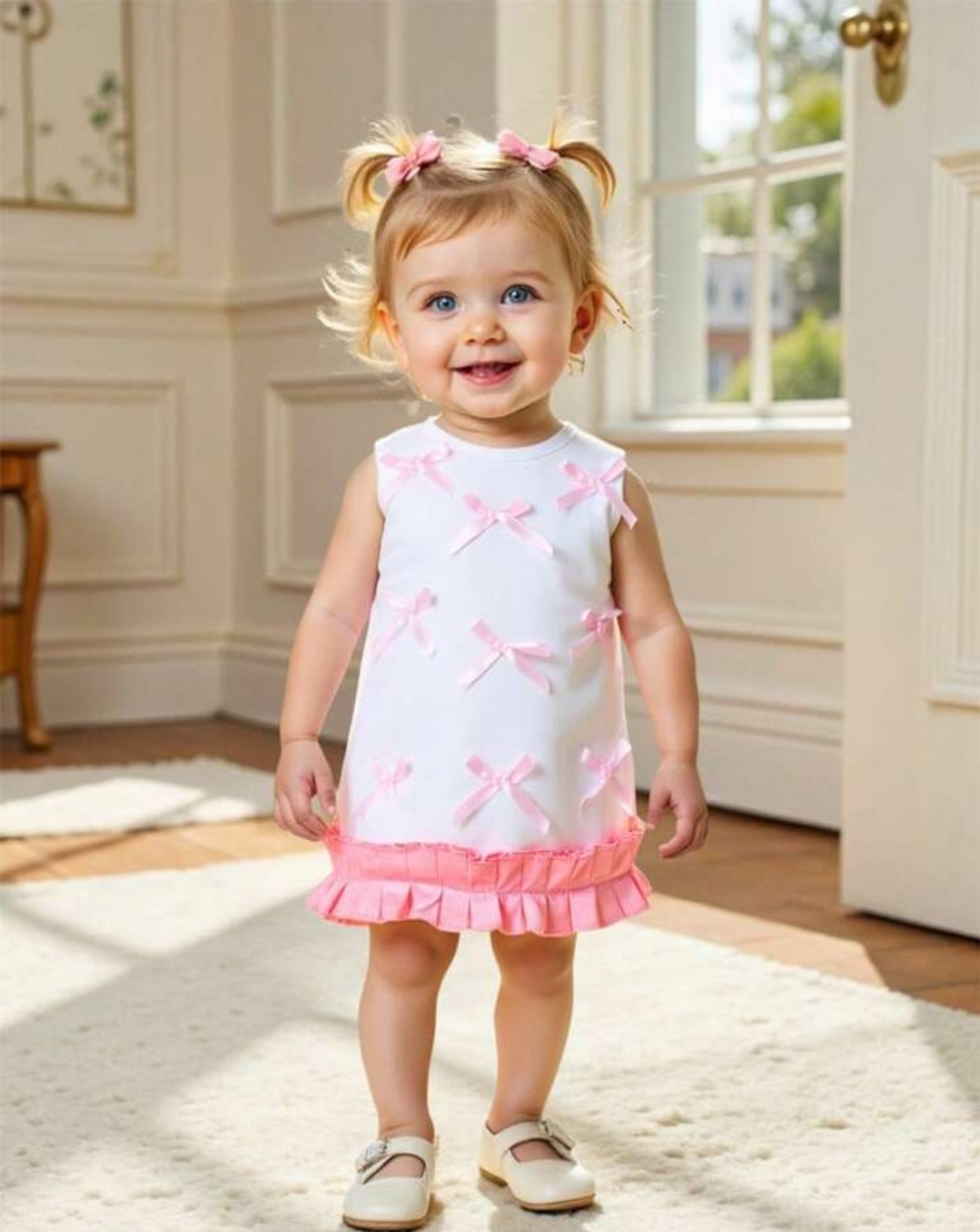 Baby Girl Summer Comfortable Elegant Bow Dress