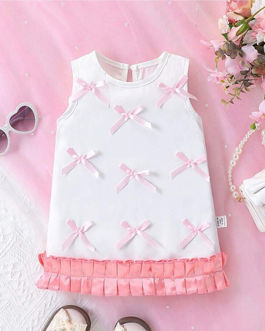 Baby Girl Summer Comfortable Elegant Bow Dress