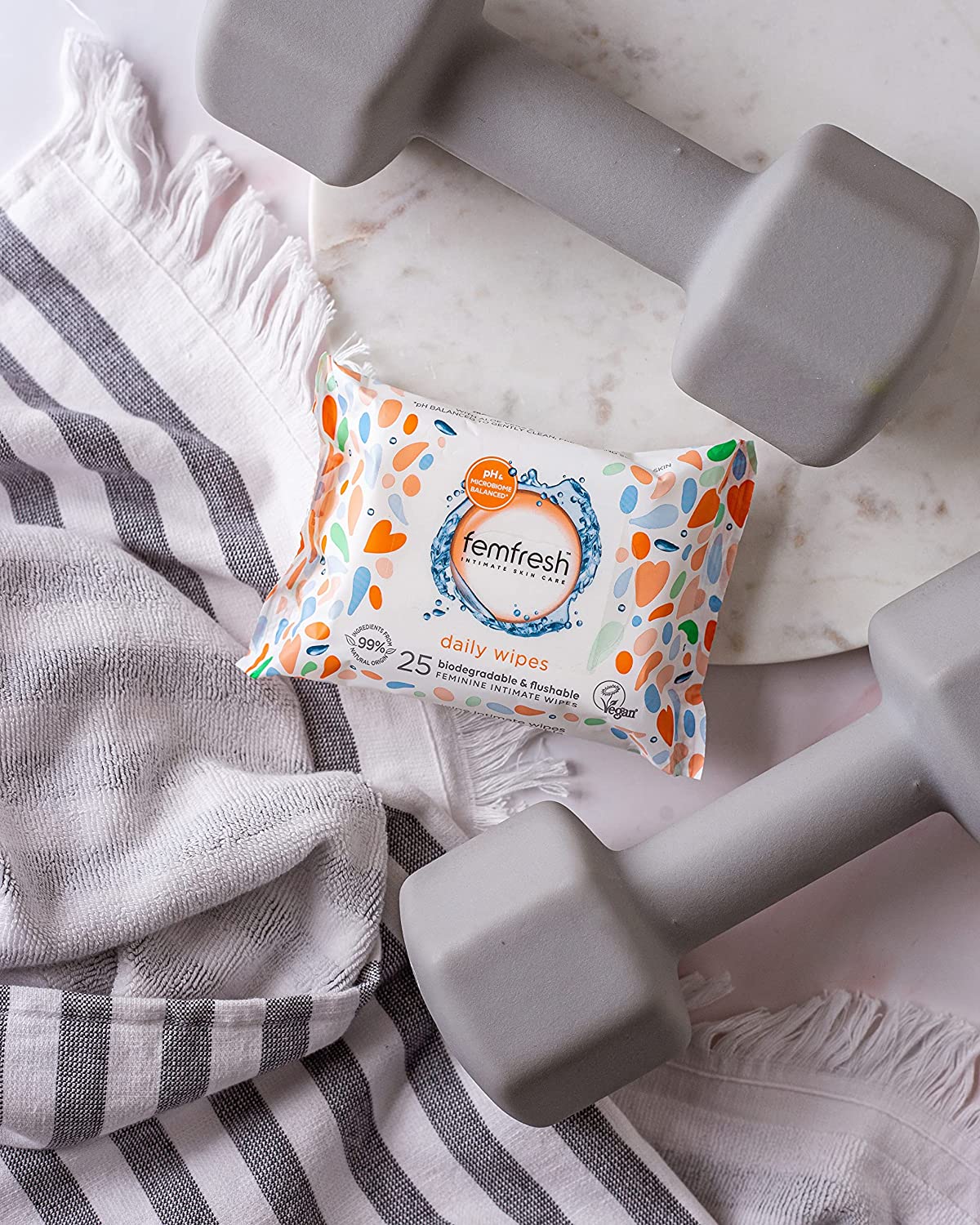 Femfresh Daily Wipes Biodegradable & Flushable 25 Wipes