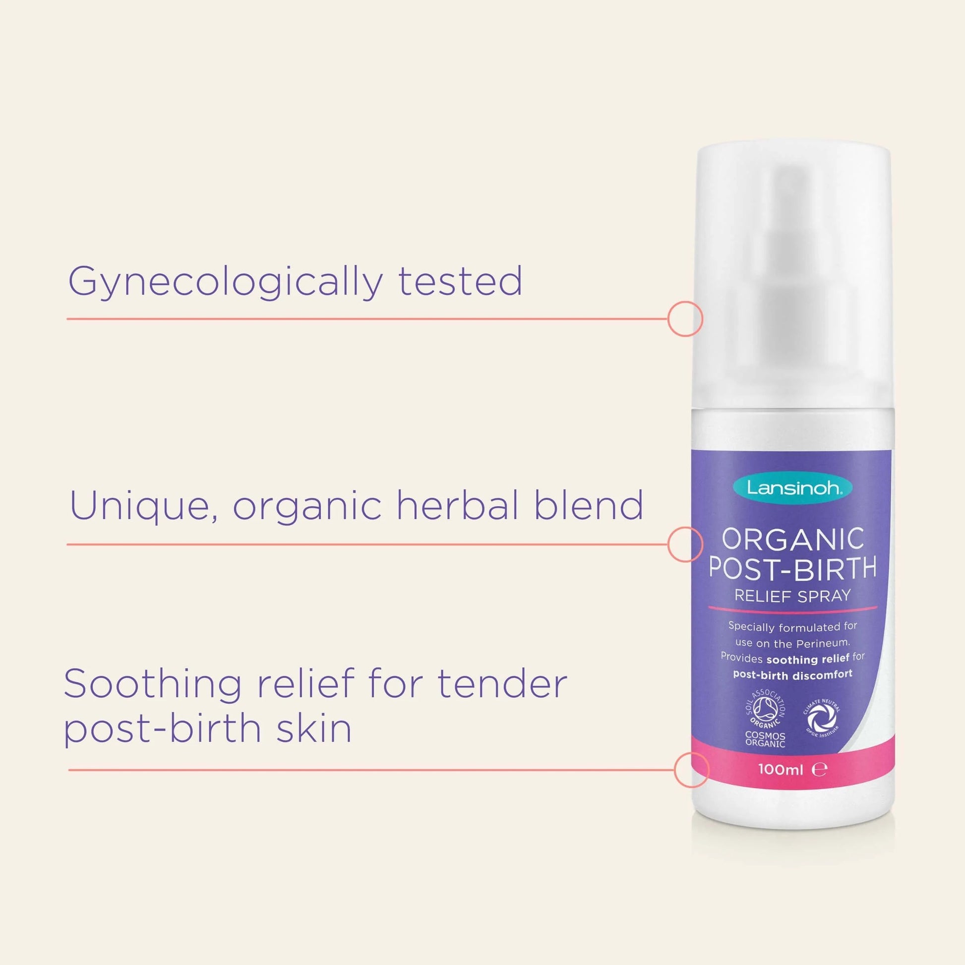 Lansinoh Organic Post-Birth Relief Spray 100ml