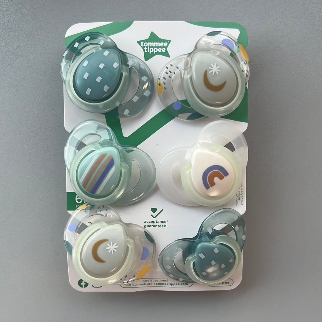 Tommee Tippee Night Time Soother (6-18 Months) 6 Pcs