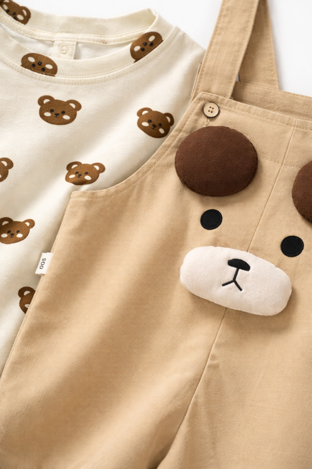 Bear Print Tee & Teddy Dungaree Set (3-5Y)