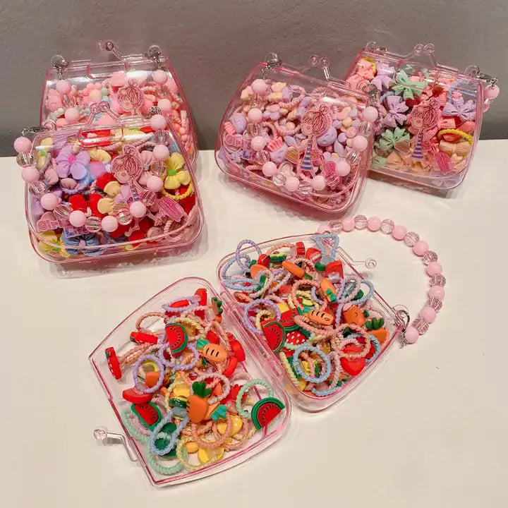 20Pcs Girl's Cute Flower Elastic Hair Bands With Gift Box