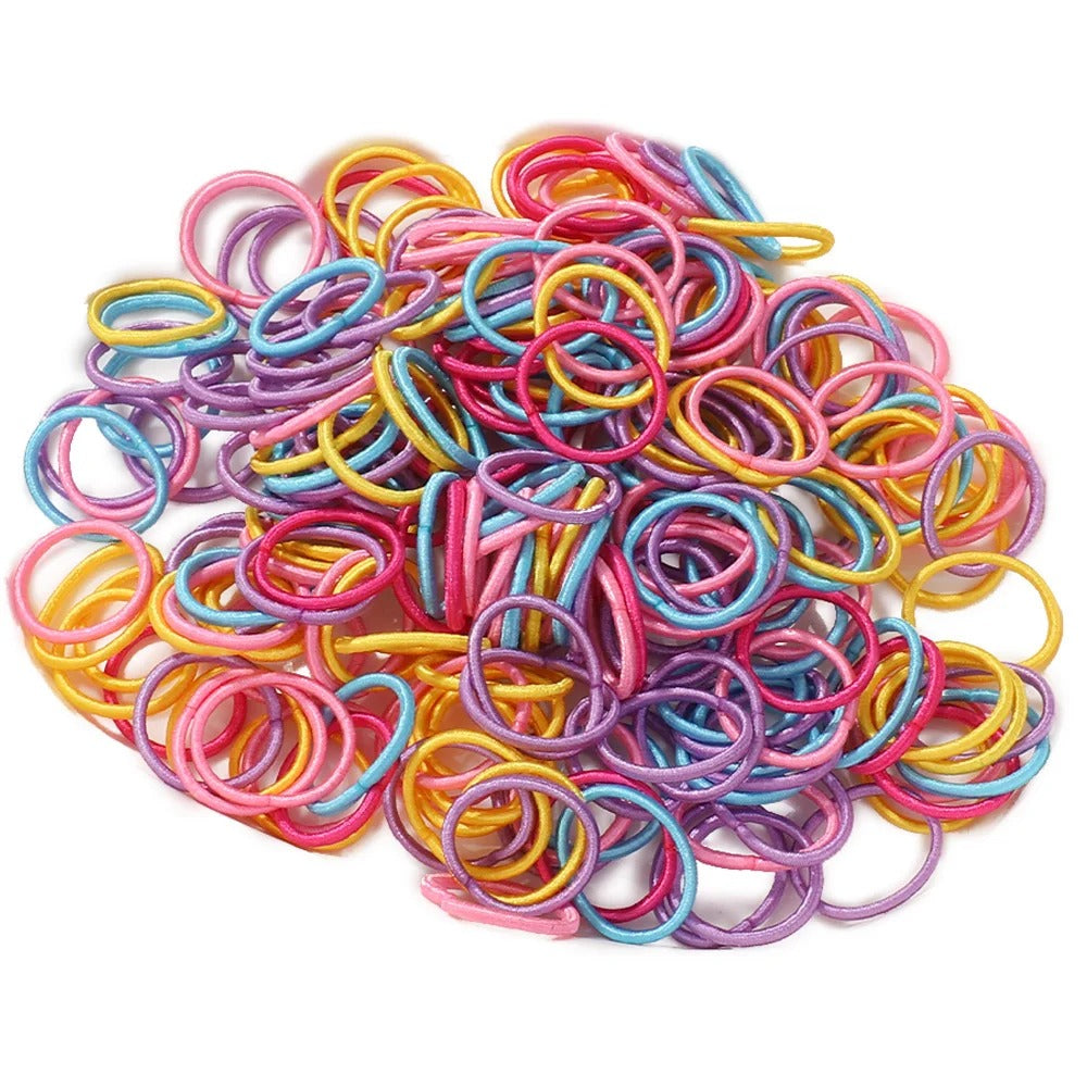 50 Pcs Women Girls Colorful Nylon Elastic Hair Bands