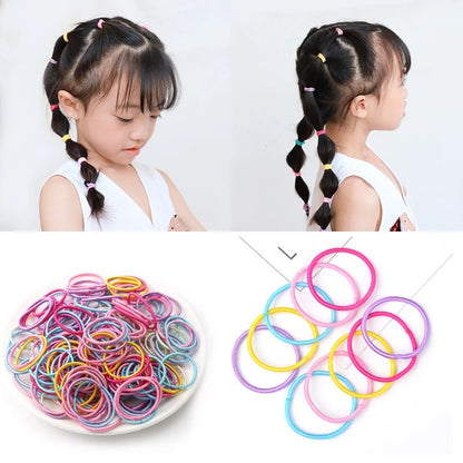 50 Pcs Women Girls Colorful Nylon Elastic Hair Bands