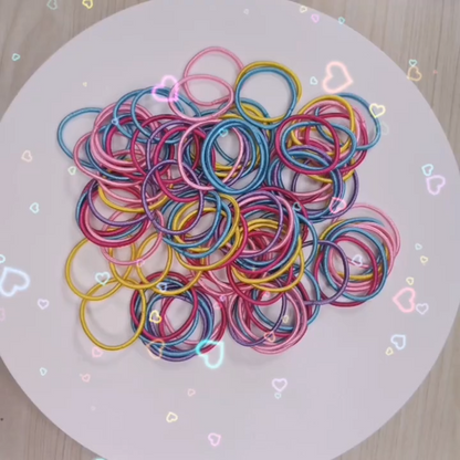 50 Pcs Women Girls Colorful Nylon Elastic Hair Bands