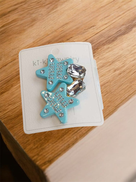 Hair Clip Sky Blue Star