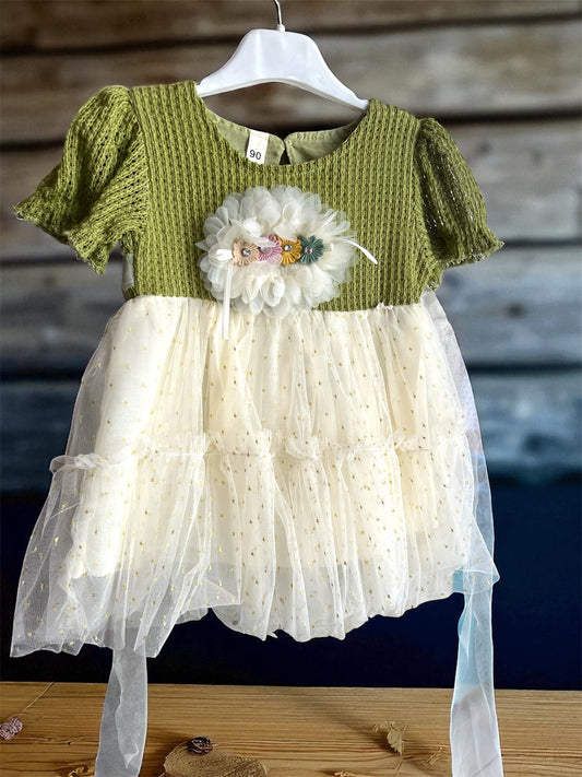 Semi Party Casual Baby Girl Frock Dress