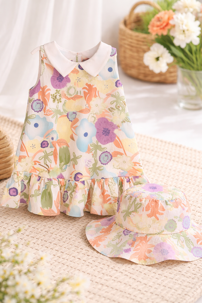 Peter Pan Collar Baby Girl Dress (18m- 3y) (NMRS03)