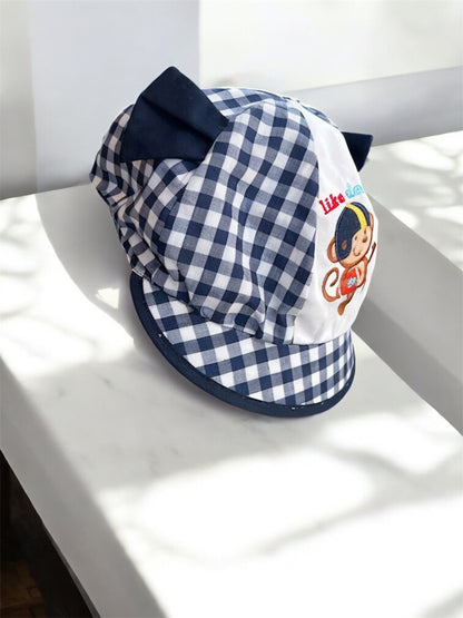 Baby Boy Blue Checkered Cap Hat (6m-3y)
