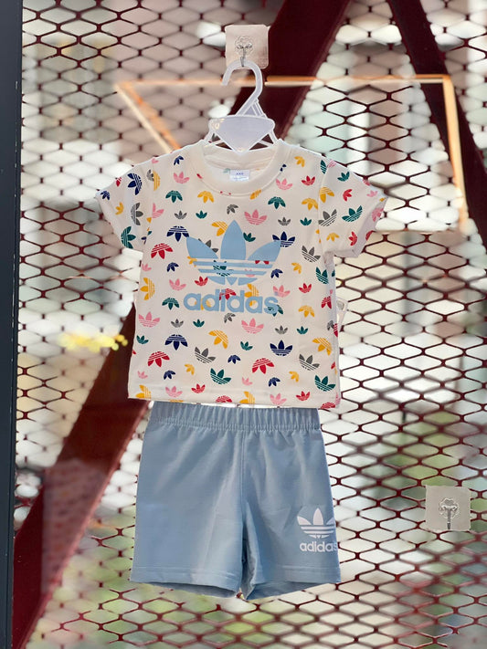 Adidas (Thai) T-Shirt & Pant Set- Blue