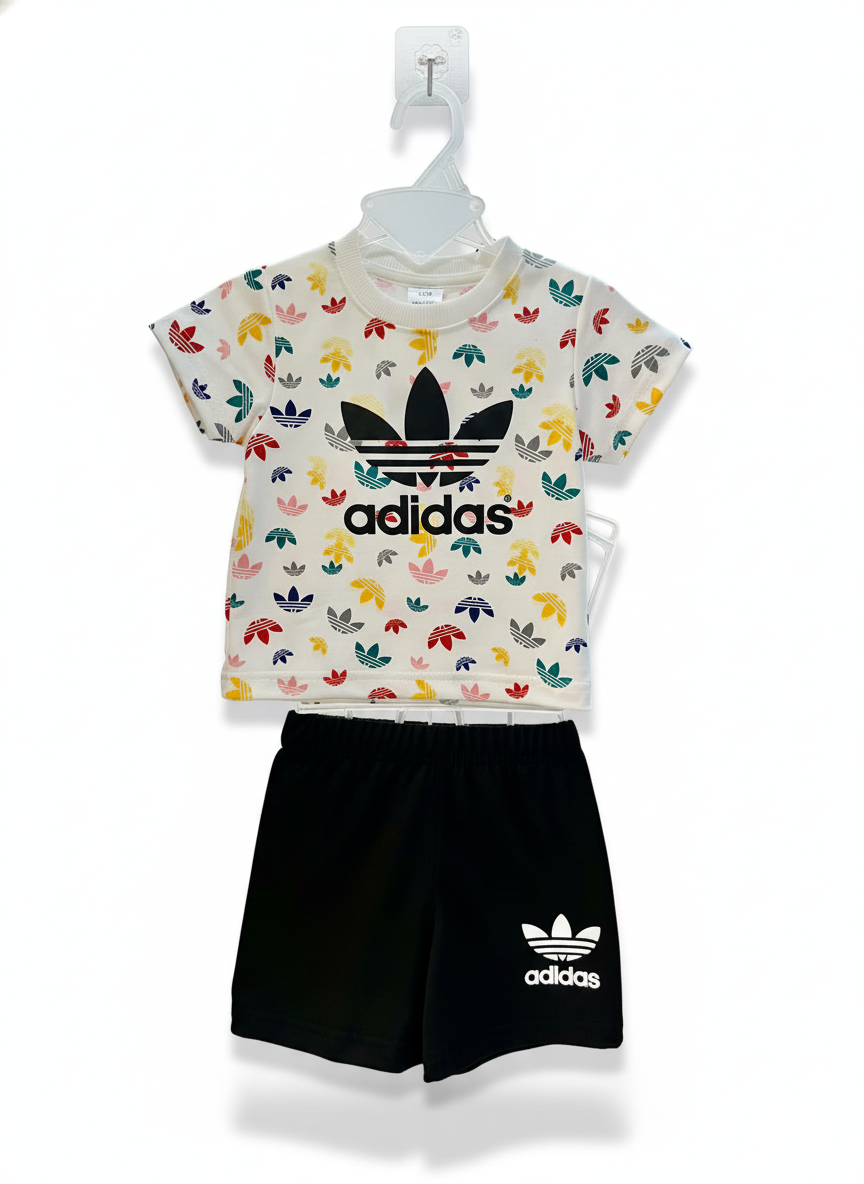 Adidas (Thai) T-Shirt & Pant Set- Black