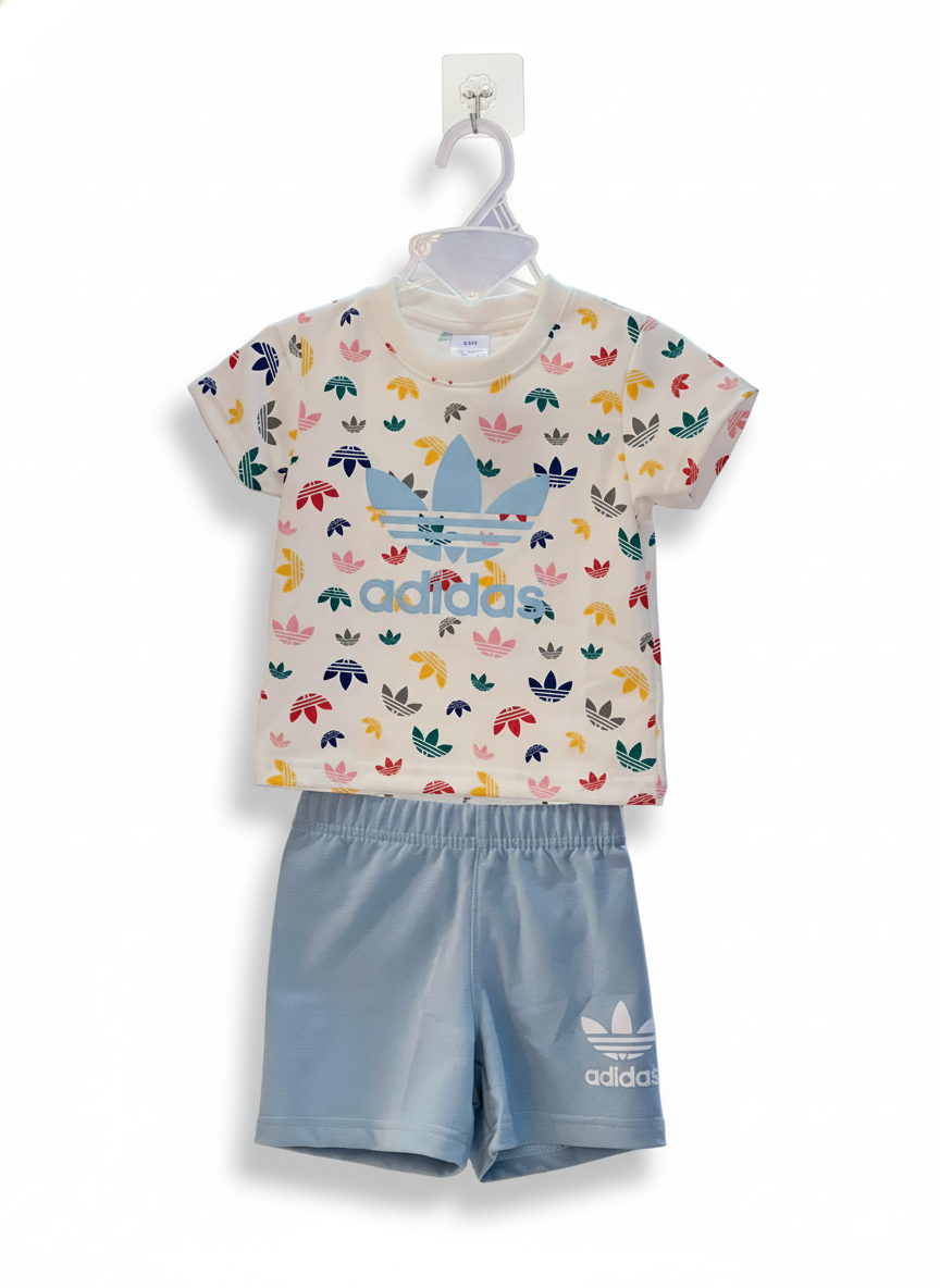 Adidas (Thai) T-Shirt & Pant Set- Blue