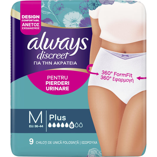 Always Discreet Pants Plus Medium (36-44)- 9 Pack