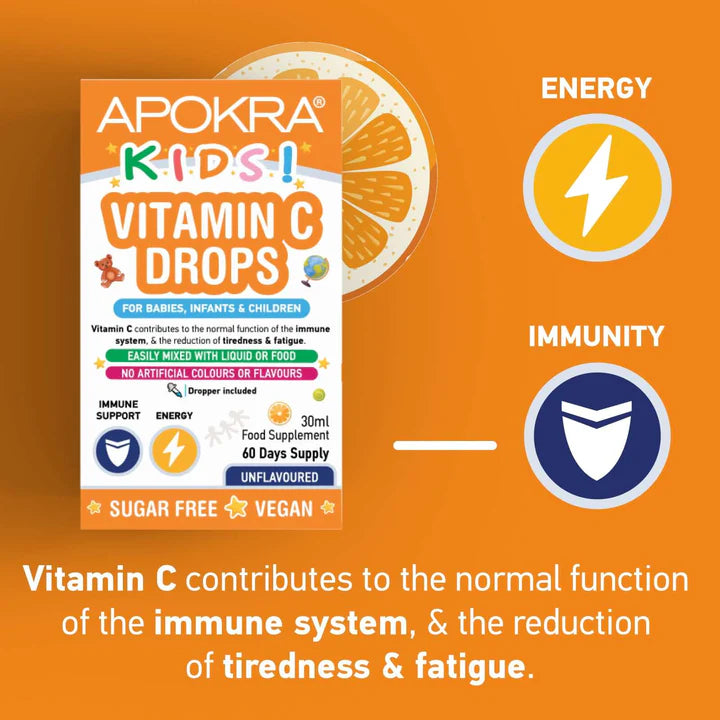 Apokra Kids Vegan Vitamin C Drops 30ml