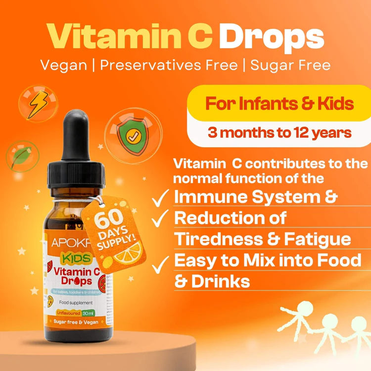 Apokra Kids Vegan Vitamin C Drops 30ml