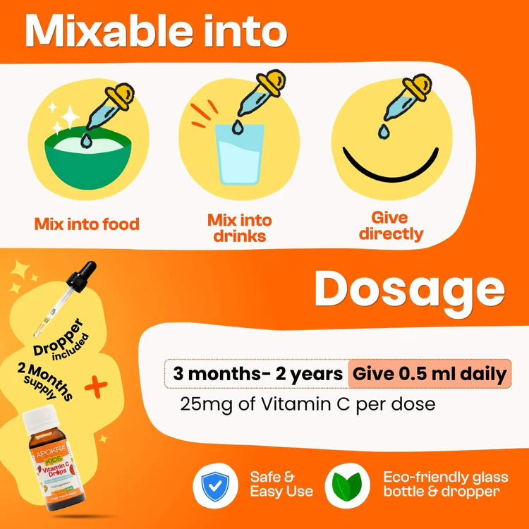 Apokra Kids Vegan Vitamin C Drops 30ml