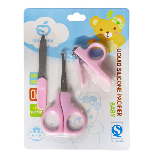 Apple Bear Baby Nails Cut Suits 3pcs Pack- Pink (0m+)