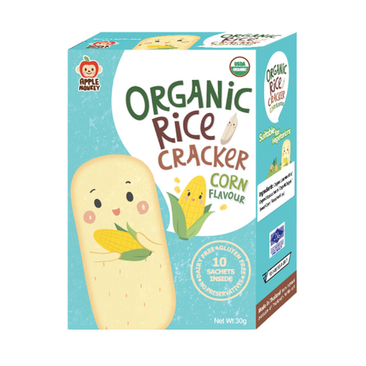 Apple Monkey Organic Rice Cracker- Corn 30g