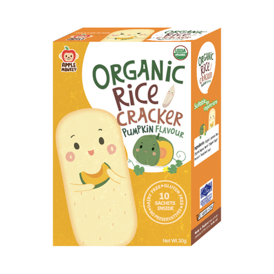 Apple Monkey Organic Rice Cracker- Pumpkin 30g