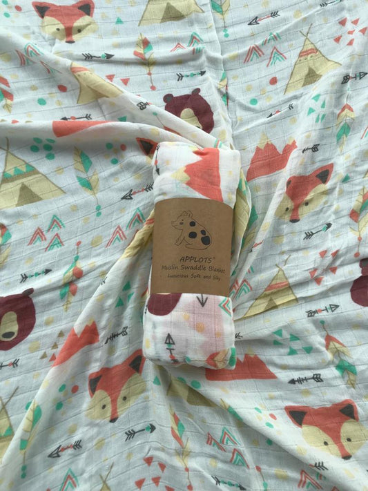 Applots Newborn Muslin Swaddle Blanket Wrap Cat