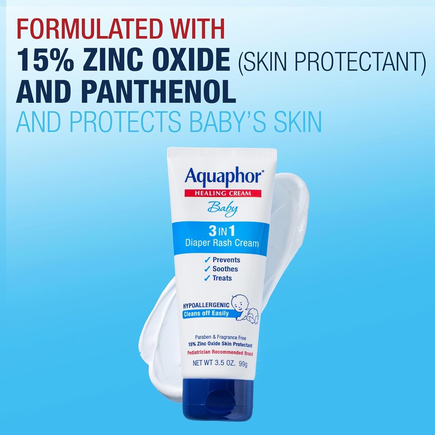 Aquaphor Baby 3-In-1 Diaper Rash Cream 99g