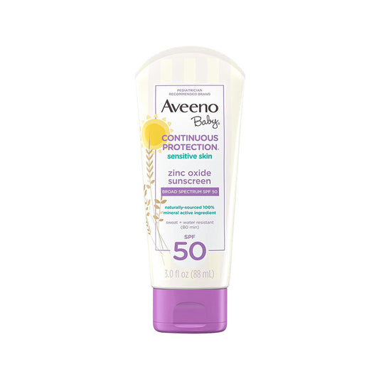 Aveeno Baby Continuous Protection Zinc Oxide Sunscreen Lotion SPF50 88ml