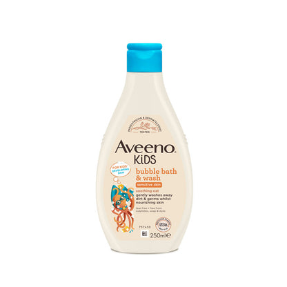 Aveeno Kids Bubble Bath & Wash For Sensitive Skin 250ml