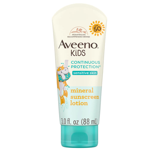 Aveeno Kids Continuous Protection Mineral Sunscreen Lotion SPF50, 88ml