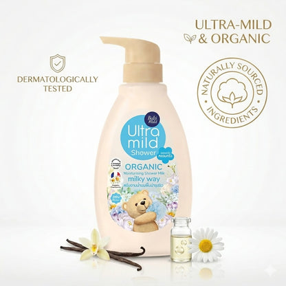 Babi Mild Ultra Mild Organic Moisturizing Shower Milk Milky Way 380ml