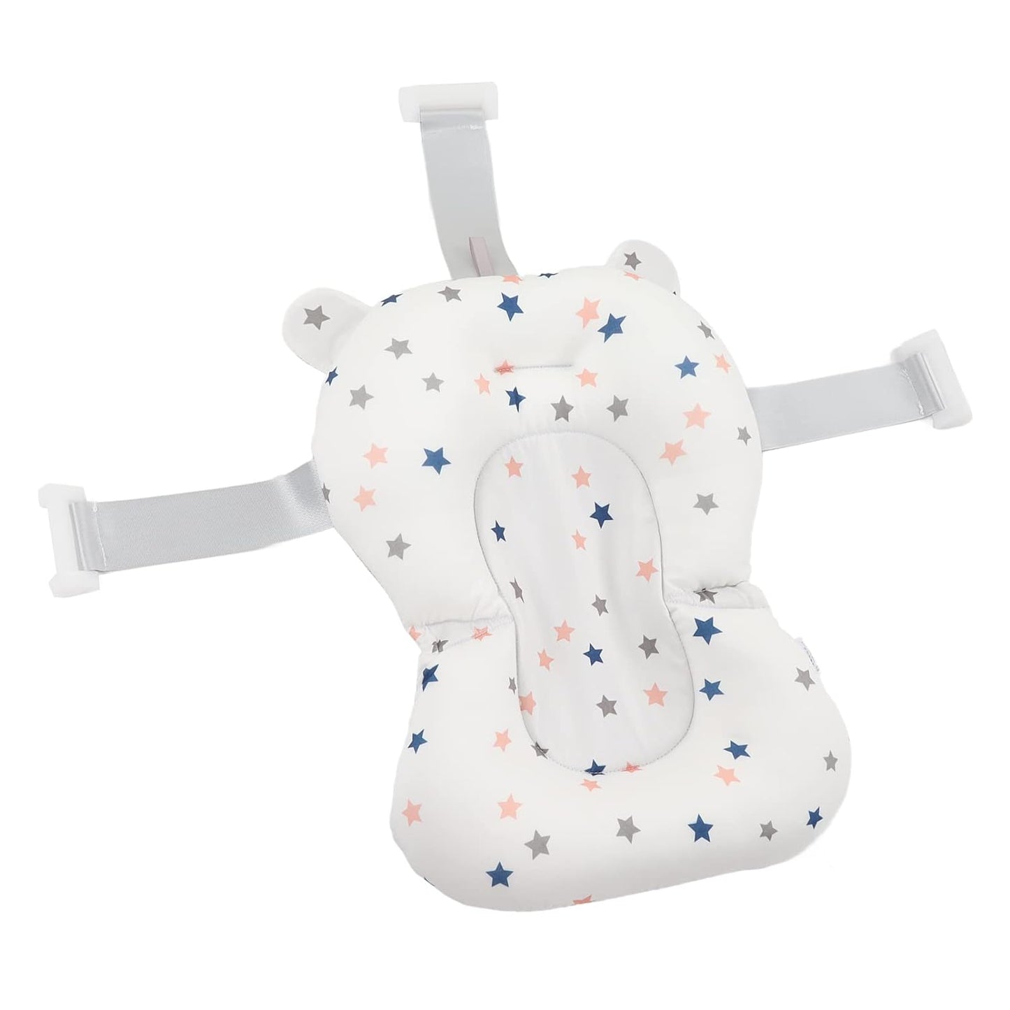 Baby Adjustable Infant Baby Tub Seat Cushion (White Stars)