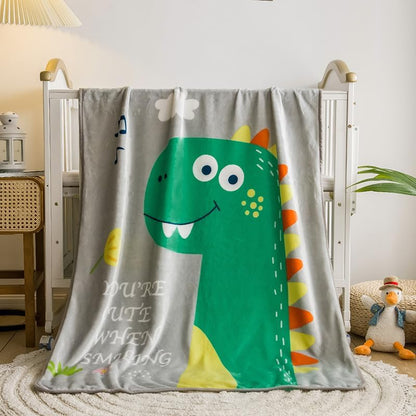 Baby Fleece Throw Carton Blanket- Dinosaur