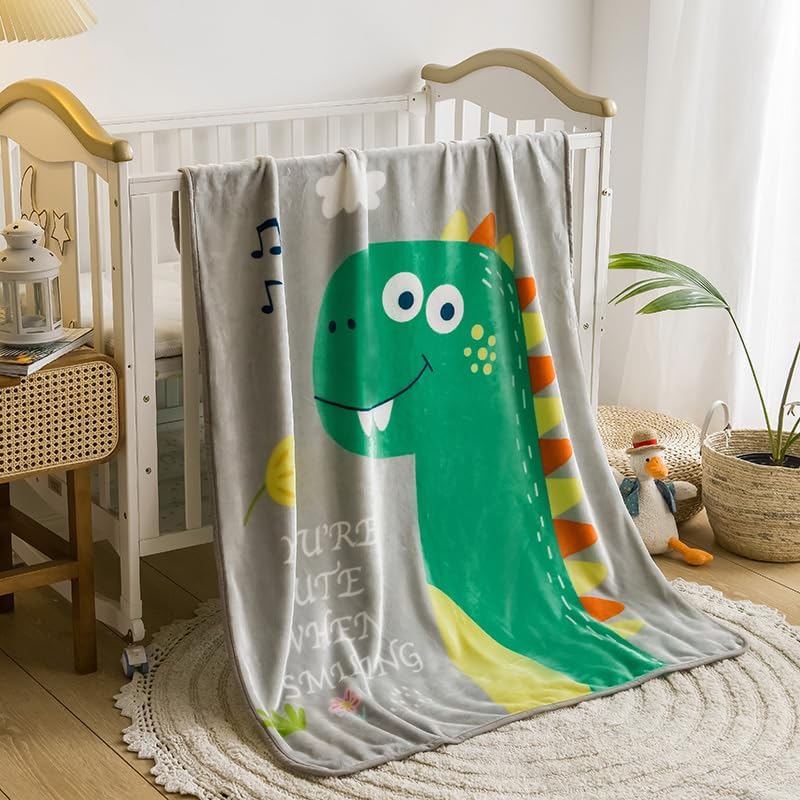 Baby Fleece Throw Carton Blanket- Dinosaur