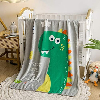 Baby Fleece Throw Carton Blanket- Dinosaur