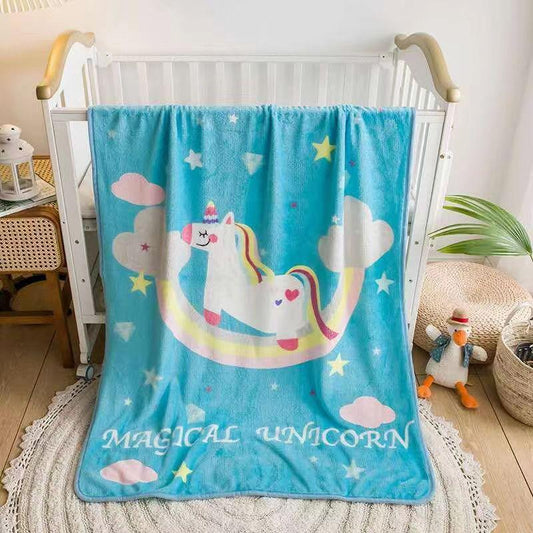 Baby Fleece Throw Carton Blanket- Unicorn