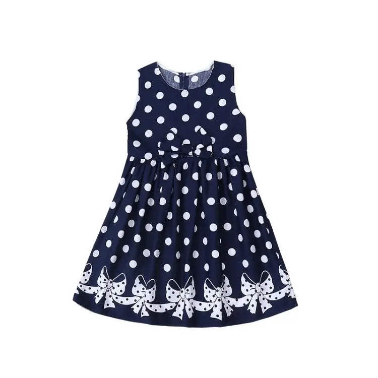 Baby Girls Dresses Korean Style With White Polka Dot Princess Dress